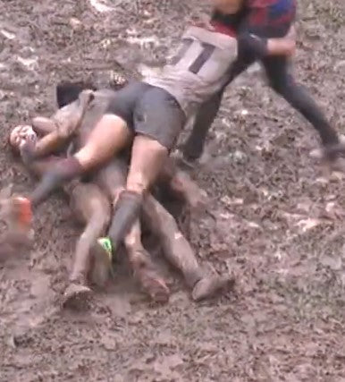 Video 2 incredible women's rugby mudbath